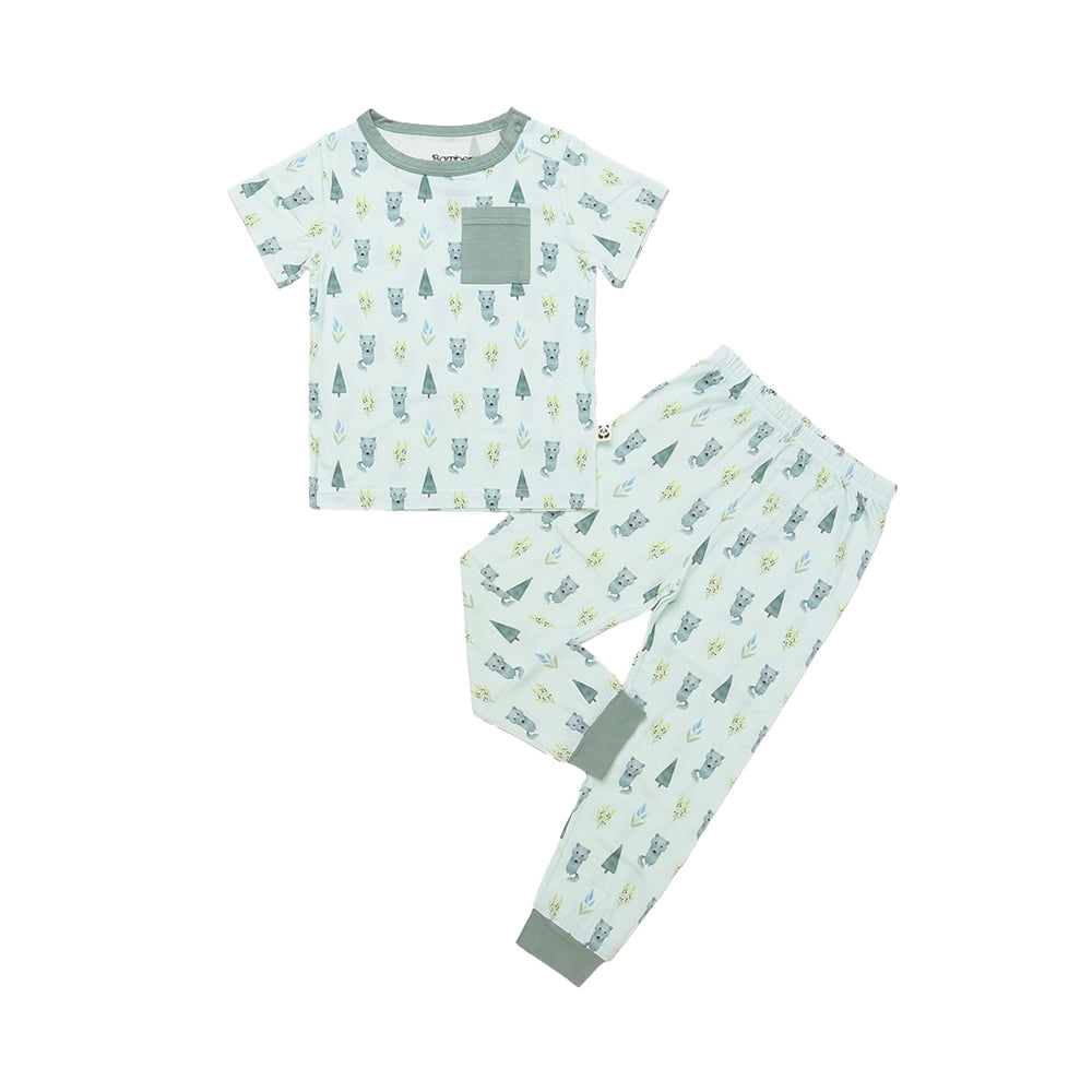 Short Sleeves Pajama Set, Grey Wolf