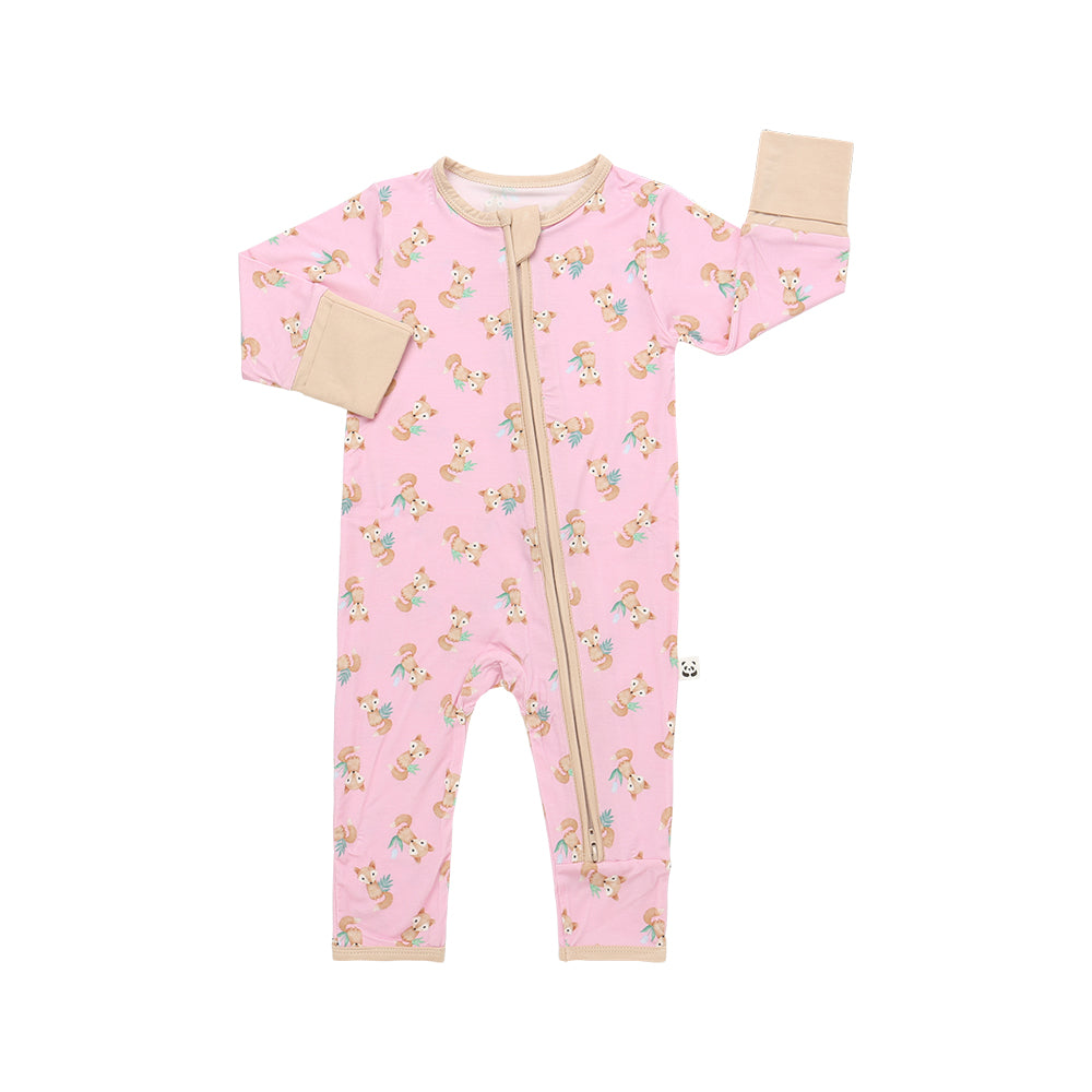 Zippered Romper, Brown Fox