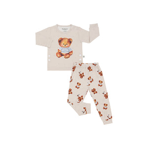 Long Sleeves Pajama Set, Cozy Bear