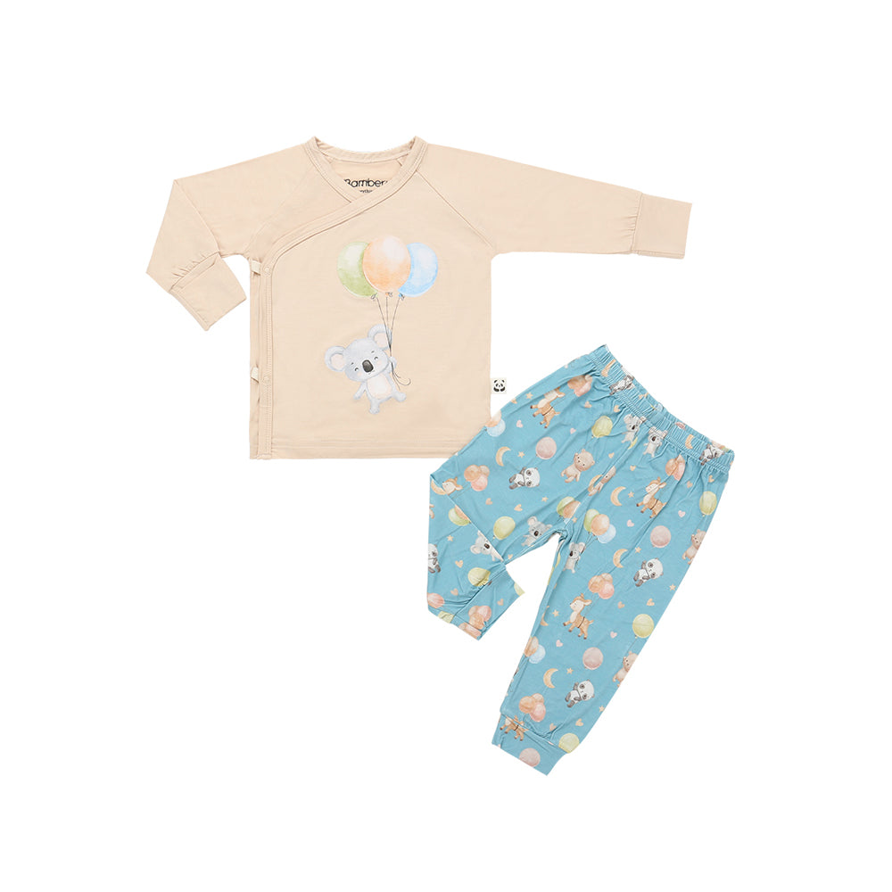 Long Sleeves Kimono Pajama Set, Koala