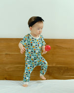 Load image into Gallery viewer, Short Sleeves Pajama Set, Halloween Aqua
