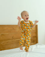 Load image into Gallery viewer, Short Sleeves Pajama Set, Halloween Orange
