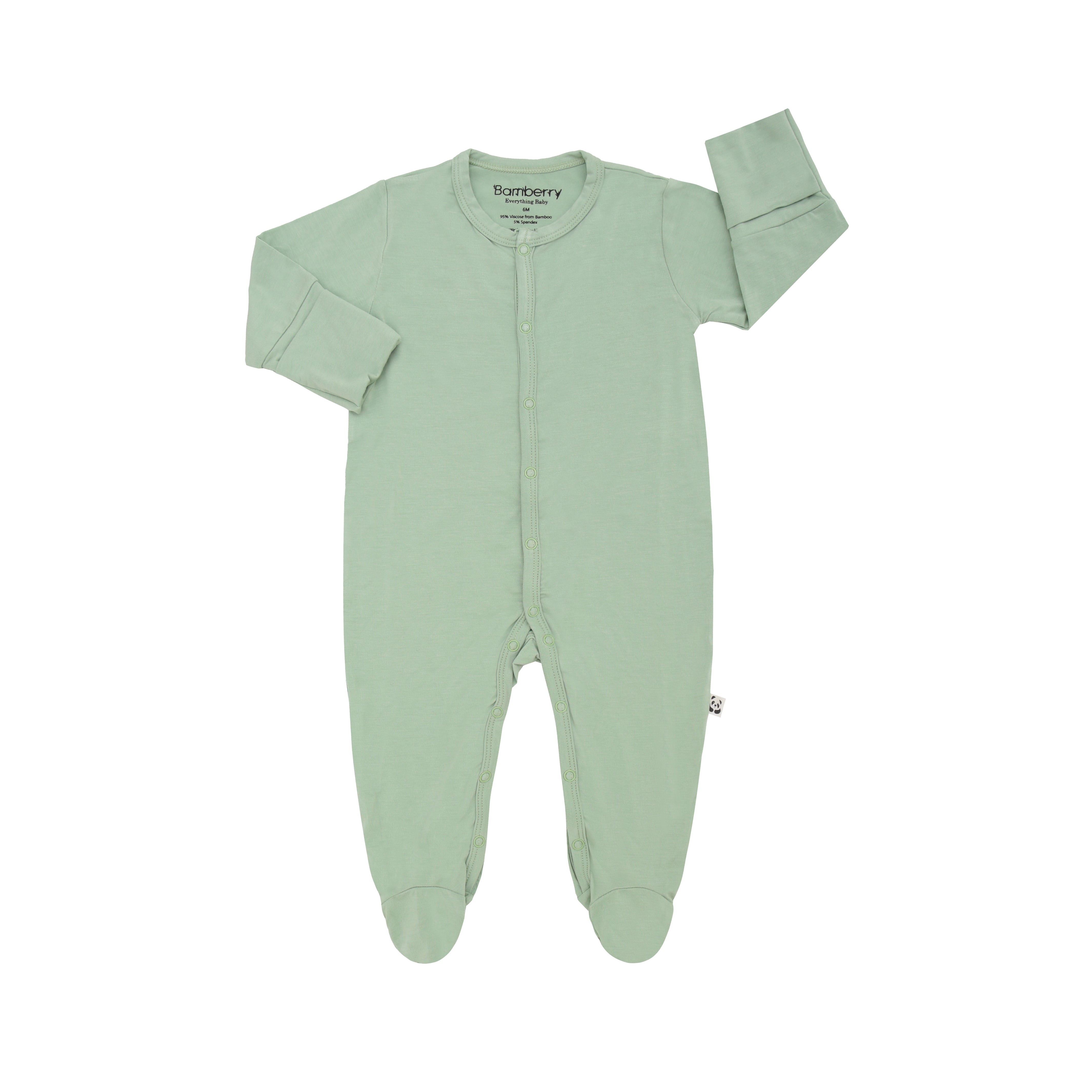 Footed Romper, Matcha Green