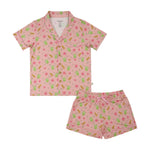 Load image into Gallery viewer, Short Sleeves Button Down Shorts PJ Set, Matcha
