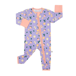 Zippered Romper, Purple Citrus