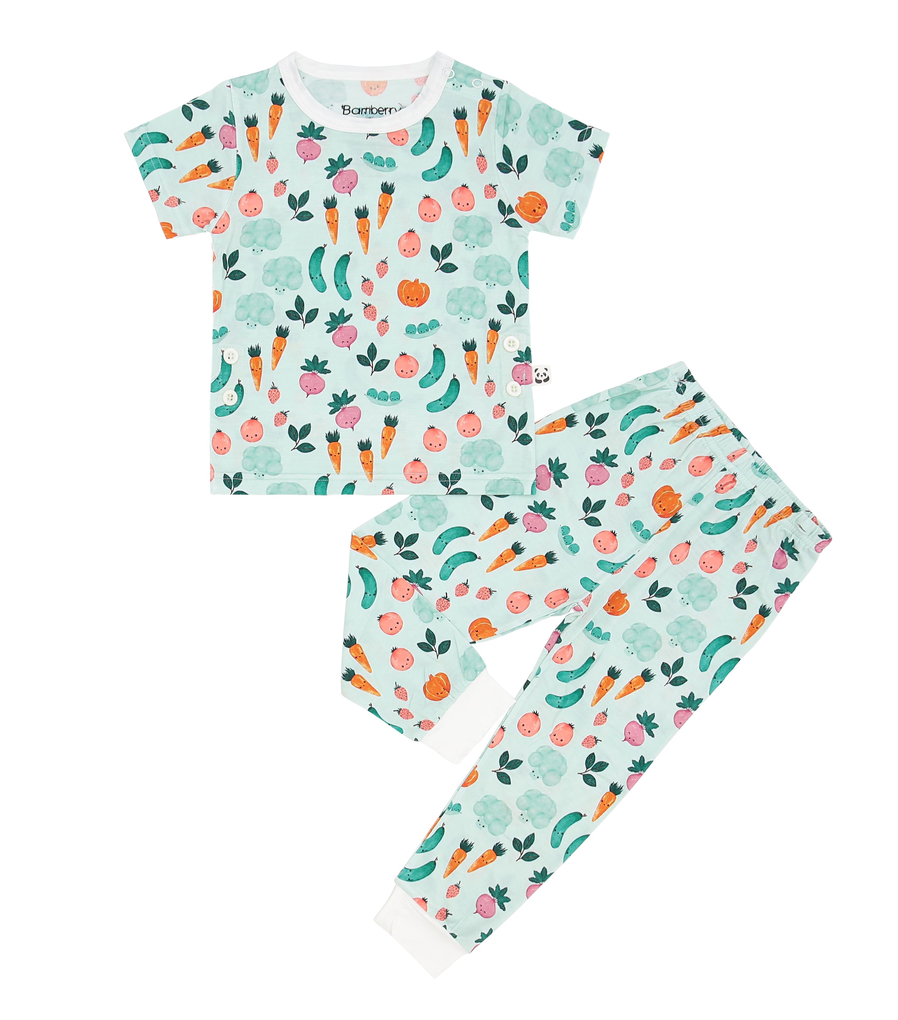 Short Sleeves Pajama Set, Veggies