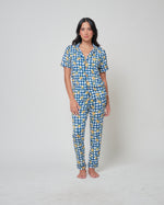 Load image into Gallery viewer, Unisex Short Sleeves Button Down PJ Set, Limone
