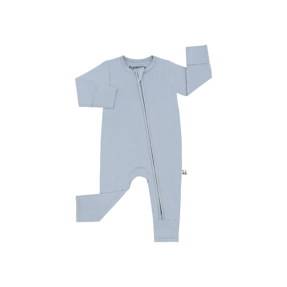 Zippered Romper, Glacier Blue
