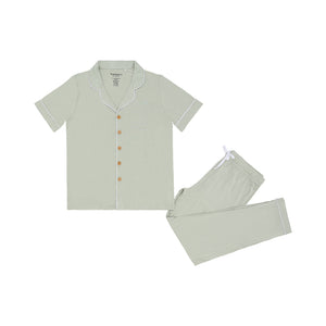 Short Sleeves Button Down PJ Set, Mistletoe Green