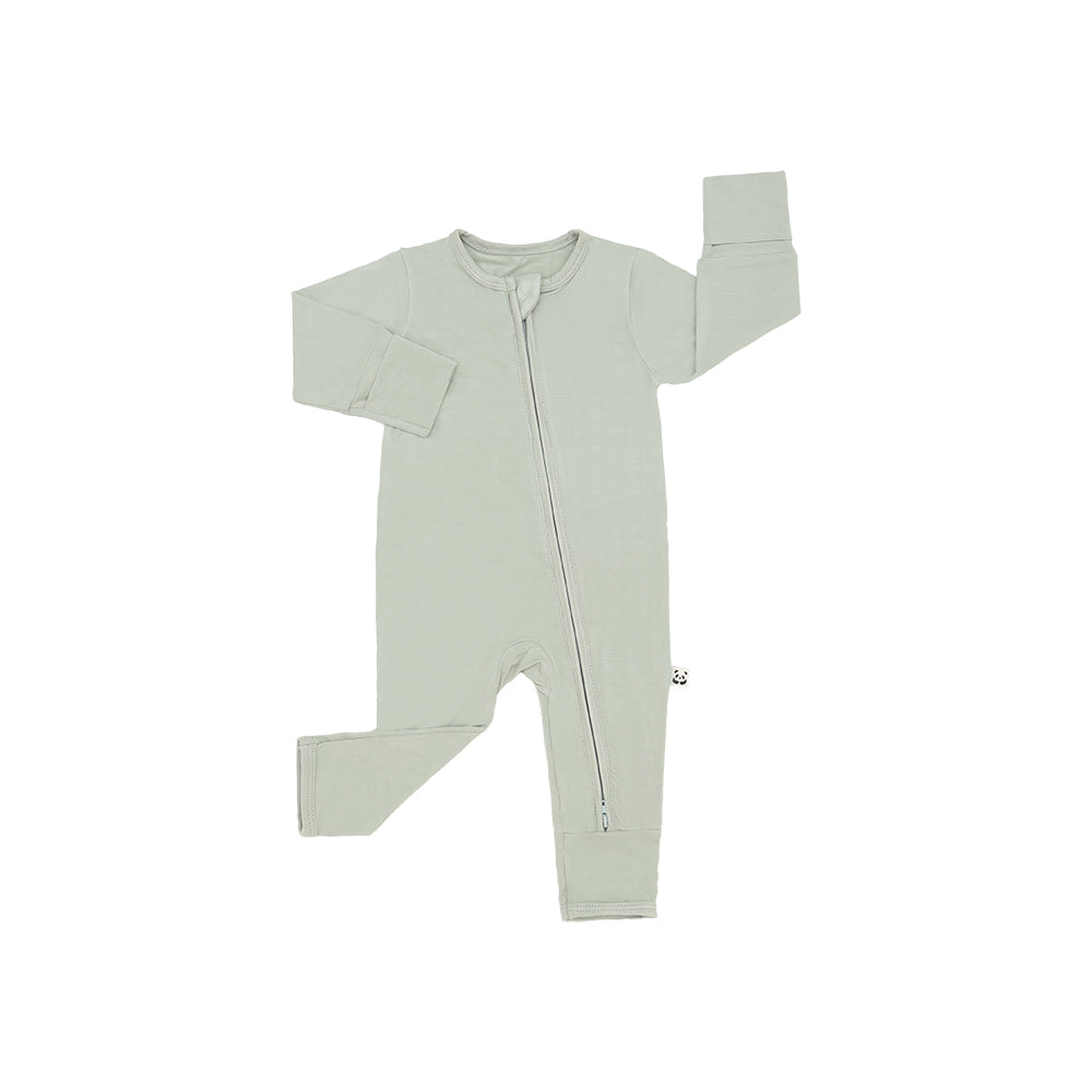 Zippered Romper, Mistletoe Green