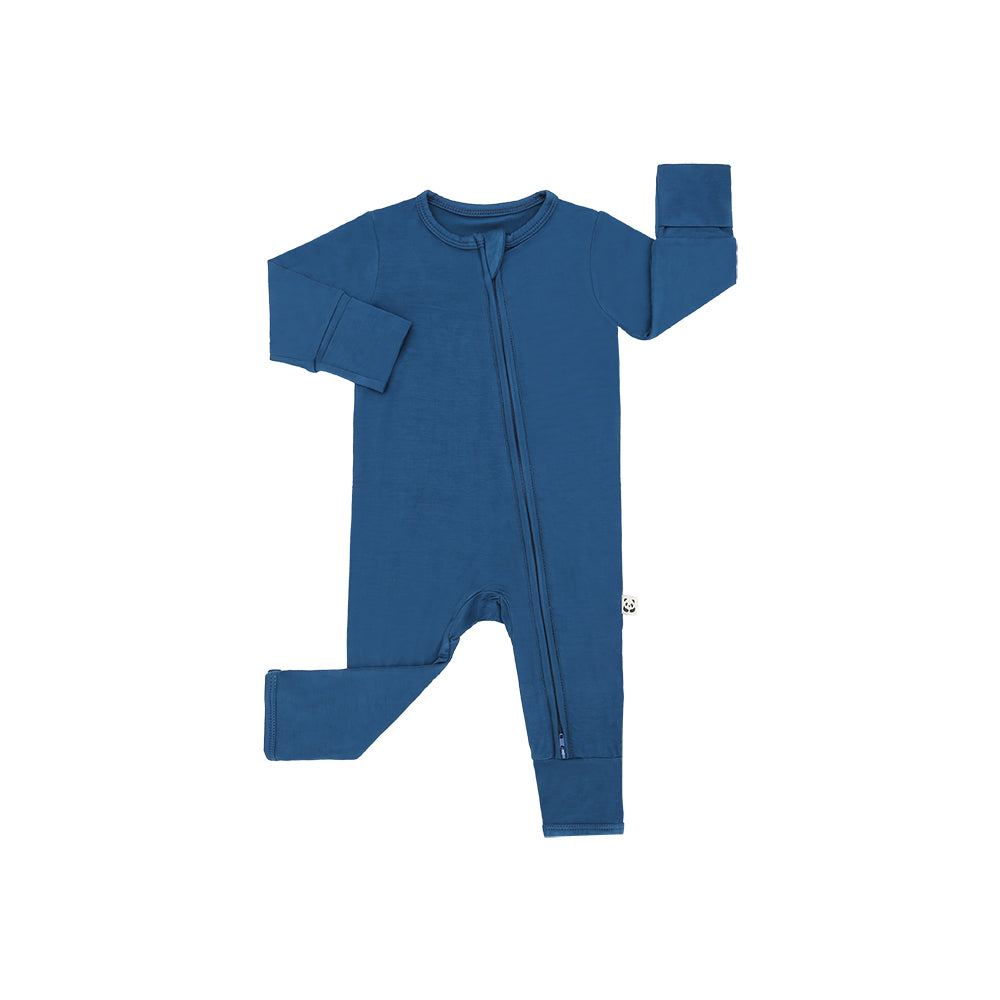 Zippered Romper, Deep Lagoon