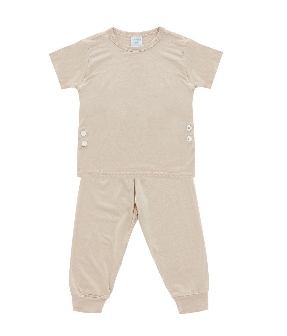 Short Sleeves Pajama Set, Sand