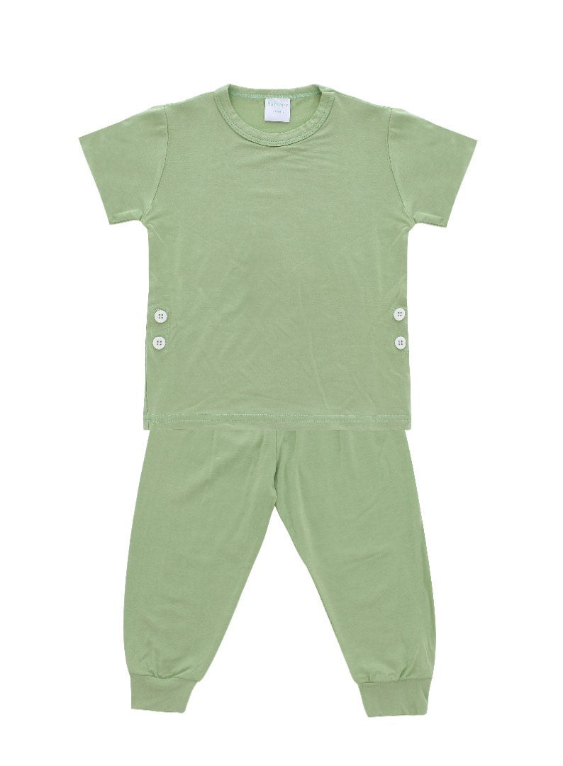 Short Sleeves Pajama Set, Pastel Green