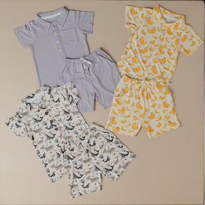 Set of 3 Button down top and shorts (Kryz Uy x Bamberry Baby Collection)