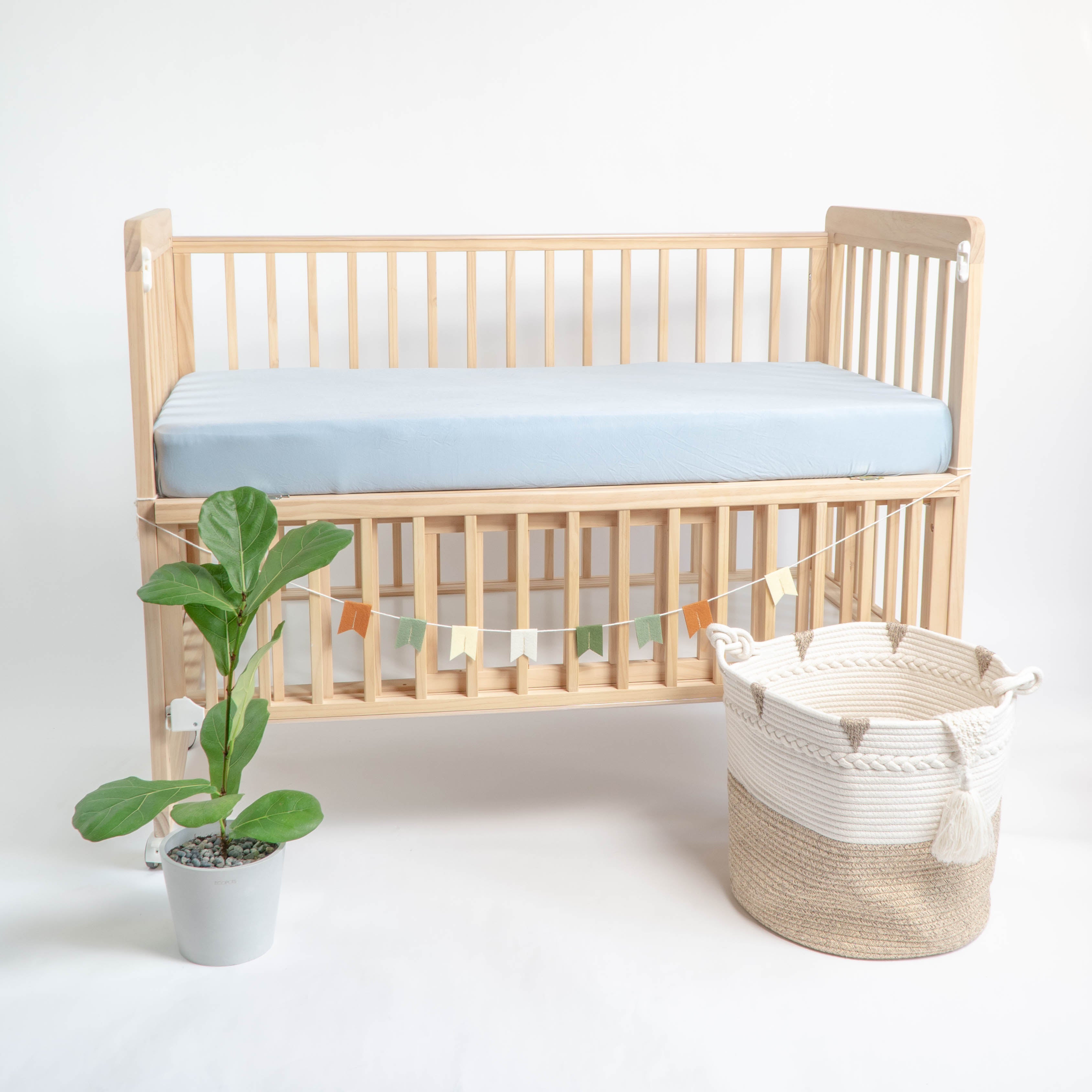 Bamboo Crib Sheet, Cerulean Blue