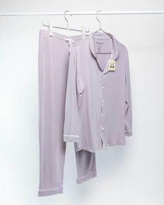 Adult L/S Button Down PJ Set, Raindrop