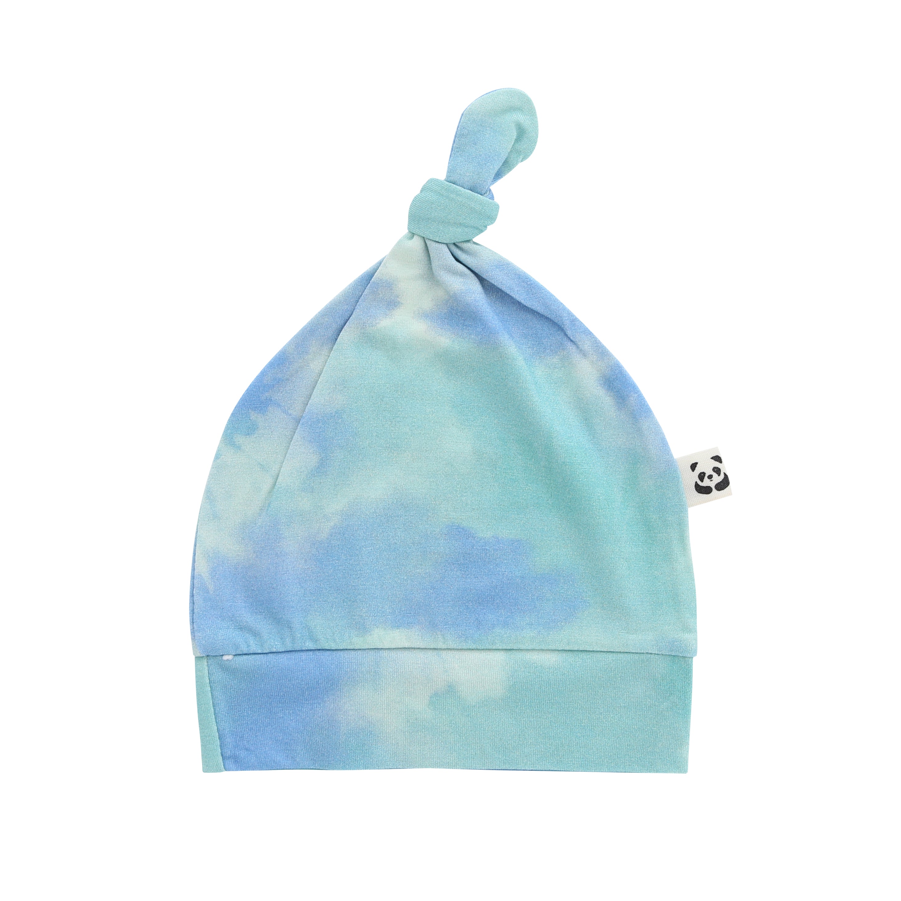 Knotted Hat, Blue Crumple Tie-Dye