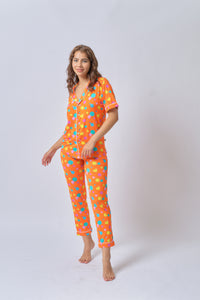 Adult Short Sleeves Button Down PJ Set, PTD