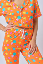 Load image into Gallery viewer, Adult Short Sleeves Button Down PJ Set, PTD
