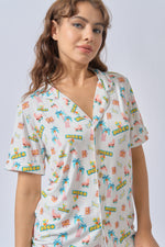 Load image into Gallery viewer, Adult Short Sleeves Button Down PJ Set, Dynamite
