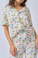 Load image into Gallery viewer, Adult Short Sleeves Button Down PJ Set, Dynamite
