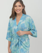 Load image into Gallery viewer, Mommy Robe, Blue Crumple Tie-Dye
