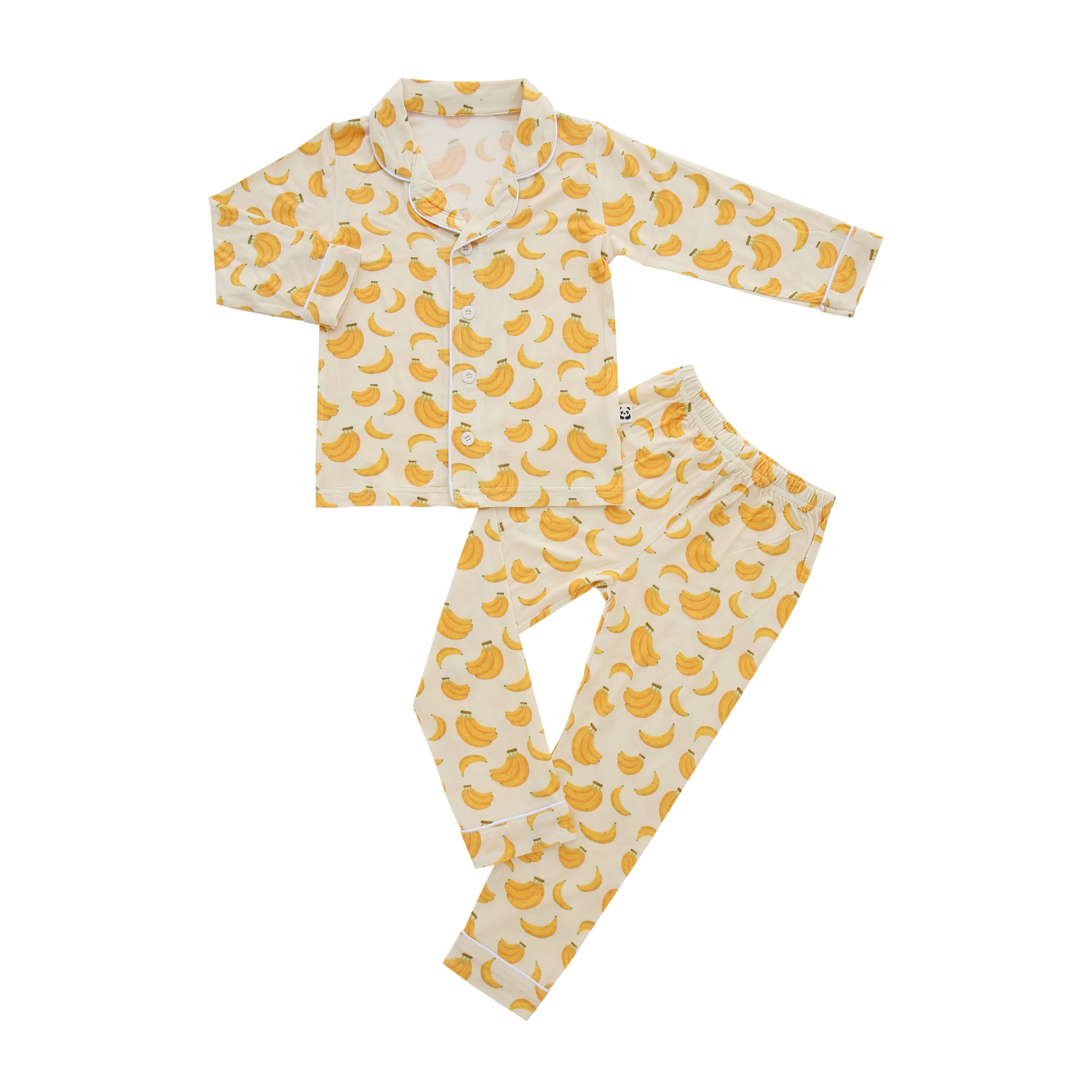 Long Sleeves Button Down PJ Set, Saging (Banana)