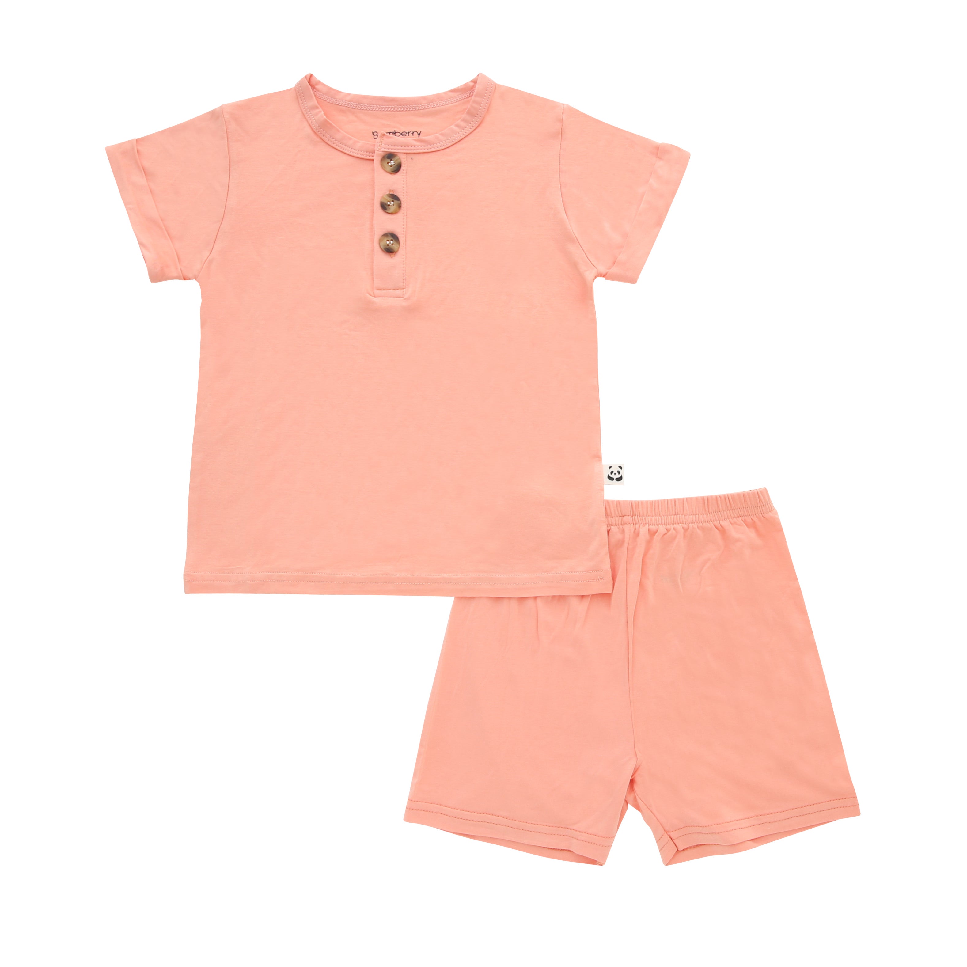 Button Down Top and Shorts set, Salmon
